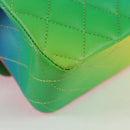 CHANEL Matelasse Chain Shoulder Bag Lamb Skin Rainbow CC Auth 122426SM-17