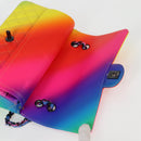 CHANEL Matelasse Chain Shoulder Bag Lamb Skin Rainbow CC Auth 122426SM-20