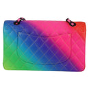 CHANEL Matelasse Chain Shoulder Bag Lamb Skin Rainbow CC Auth 122426SM-2