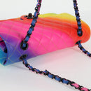 CHANEL Matelasse Chain Shoulder Bag Lamb Skin Rainbow CC Auth 122426SM-6
