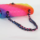 CHANEL Matelasse Chain Shoulder Bag Lamb Skin Rainbow CC Auth 122426SM-7