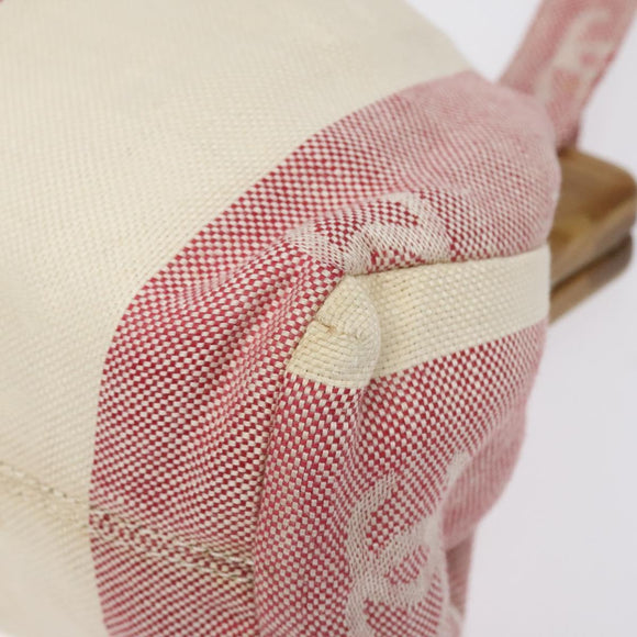 CHANEL Hand Bag Canvas Beige Gold CC Auth 122428V