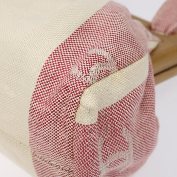 CHANEL Hand Bag Canvas Beige Gold CC Auth 122428V