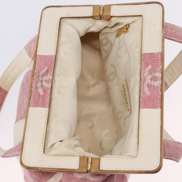CHANEL Handtasche Canvas Beige Gold CC Auth 122428V