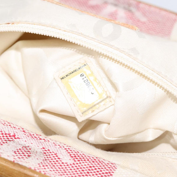 CHANEL Hand Bag Canvas Beige Gold CC Auth 122428V