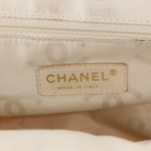 CHANEL Handtasche Canvas Beige Gold CC Auth 122428V