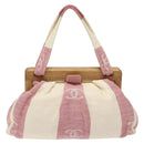 CHANEL Hand Bag Canvas Beige Gold CC Auth 122428V-13