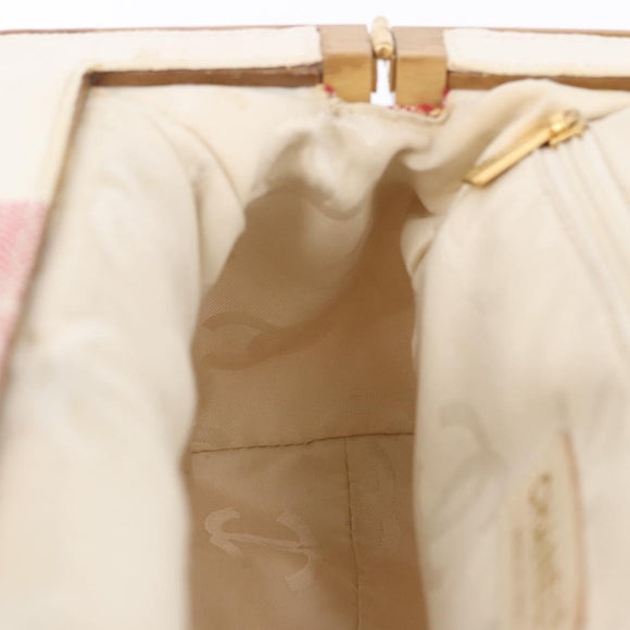 CHANEL Handtasche Canvas Beige Gold CC Auth 122428V