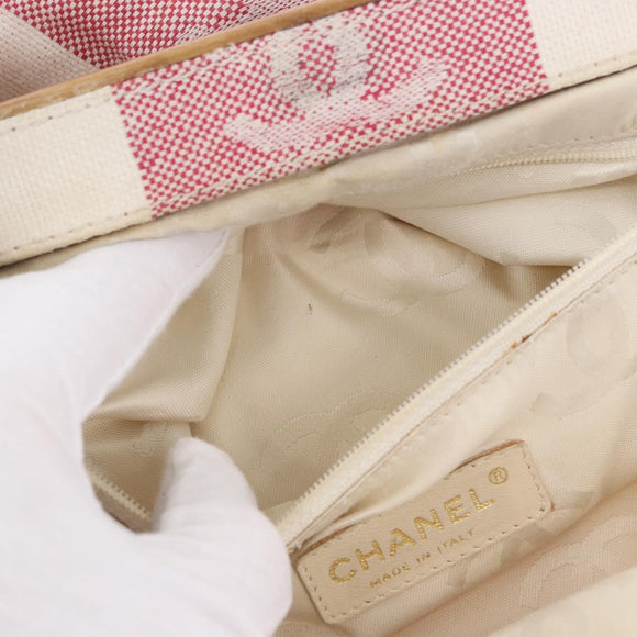 CHANEL Handtasche Canvas Beige Gold CC Auth 122428V