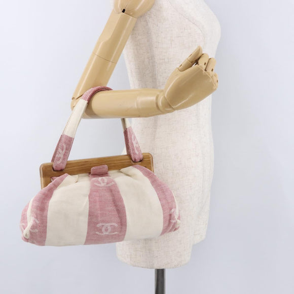 CHANEL Handtasche Canvas Beige Gold CC Auth 122428V