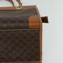 CELINE Macadam Canvas Hand Bag PVC Leather Brown Gold Auth 122440-14
