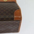 CELINE Macadam Canvas Hand Bag PVC Leather Brown Gold Auth 122440-16