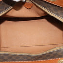 CELINE Macadam Canvas Hand Bag PVC Leather Brown Gold Auth 122440-11
