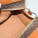 CELINE Macadam Canvas Hand Bag PVC Leather Brown Gold Auth 122440-17