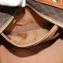 CELINE Macadam Canvas Hand Bag PVC Leather Brown Gold Auth 122440-19