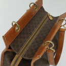 CELINE Macadam Canvas Hand Bag PVC Leather Brown Gold Auth 122440-6