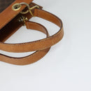 CELINE Macadam Canvas Hand Bag PVC Leather Brown Gold Auth 122440-7