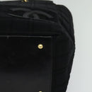 CHANEL Chain Tote Bag Cotton Black Gold CC Auth 122490-14
