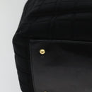 CHANEL Chain Tote Bag Cotton Black Gold CC Auth 122490-15