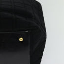 CHANEL Chain Tote Bag Cotton Black Gold CC Auth 122490-16