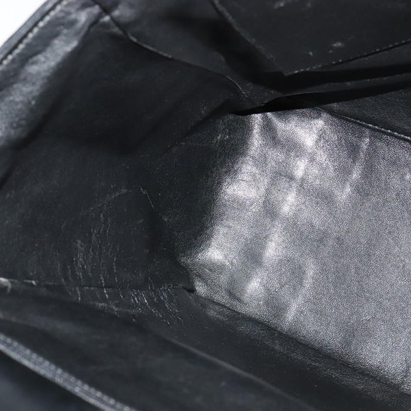 CHANEL Chain Tote Bag Cotton Black Gold CC Auth 122490