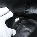 CHANEL Chain Tote Bag Cotton Black Gold CC Auth 122490-11