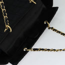 CHANEL Chain Tote Bag Cotton Black Gold CC Auth 122490-6