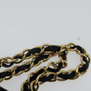 CHANEL Chain Tote Bag Cotton Black Gold CC Auth 122490-8