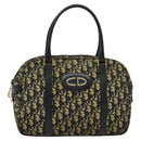 Christian Dior Trotter Canvas Hand Bag Navy Gold Auth 122491-13