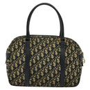 Christian Dior Trotter Canvas Hand Bag Navy Gold Auth 122491-2