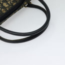 Christian Dior Trotter Canvas Hand Bag Navy Gold Auth 122491-7
