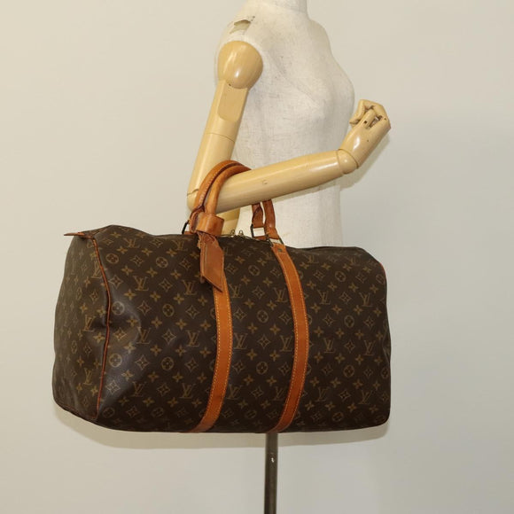 LOUIS VUITTON Monogram Keepall 50 Boston Bag M41426 LV Auth 122502