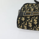 Christian Dior Trotter Canvas Shoulder Bag Navy Gold Auth 122509-10