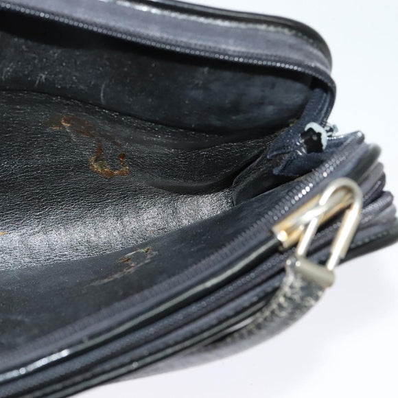 Christian Dior Trotter Canvas Shoulder Bag Navy Gold Auth 122509