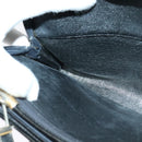 Christian Dior Trotter Canvas Shoulder Bag Navy Gold Auth 122509-16