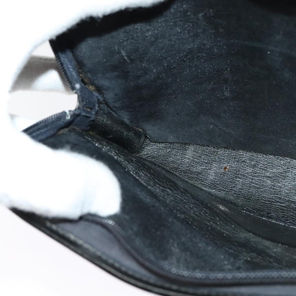 Christian Dior Trotter Canvas Shoulder Bag Navy Gold Auth 122509