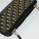 Christian Dior Trotter Canvas Shoulder Bag Navy Gold Auth 122509-6