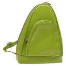 GUCCI Bamboo Body Bag Patent leather Green Auth 122510-1