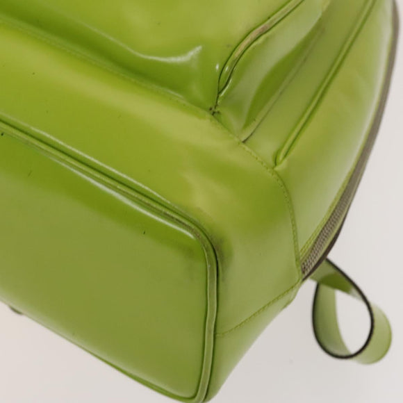 GUCCI Bamboo Body Bag Patent leather Green Auth 122510