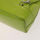 GUCCI Bamboo Body Bag Patent leather Green Auth 122510-16