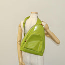 GUCCI Bamboo Body Bag Patent leather Green Auth 122510-23
