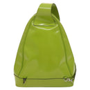 GUCCI Bamboo Body Bag Patent leather Green Auth 122510-2