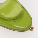 GUCCI Bamboo Body Bag Patent leather Green Auth 122510-6