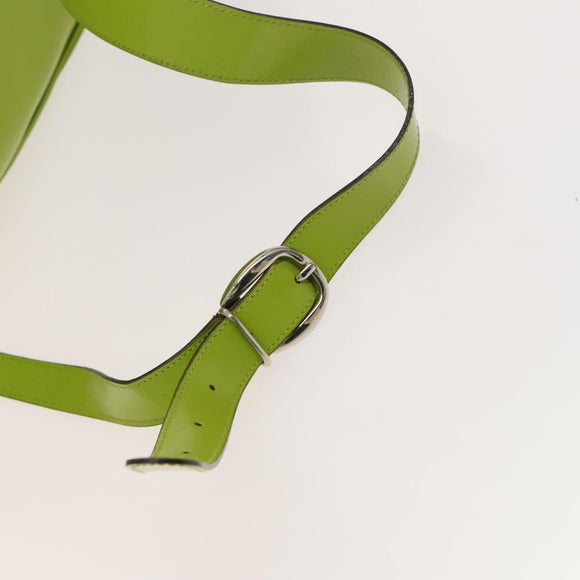 GUCCI Bamboo Body Bag Patent leather Green Auth 122510