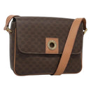 CELINE Macadam Canvas Shoulder Bag PVC Leather Brown Gold Auth 122540-1