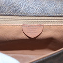 CELINE Macadam Canvas Shoulder Bag PVC Leather Brown Gold Auth 122540-12