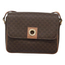 CELINE Macadam Canvas Shoulder Bag PVC Leather Brown Gold Auth 122540-13