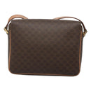 CELINE Macadam Canvas Shoulder Bag PVC Leather Brown Gold Auth 122540-2