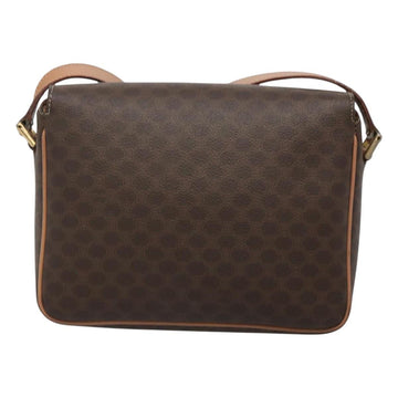 CELINE Macadam Canvas Shoulder Bag PVC Leather Brown Gold Auth 122540 - 0