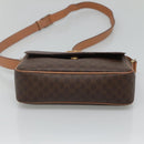 CELINE Macadam Canvas Shoulder Bag PVC Leather Brown Gold Auth 122540-5